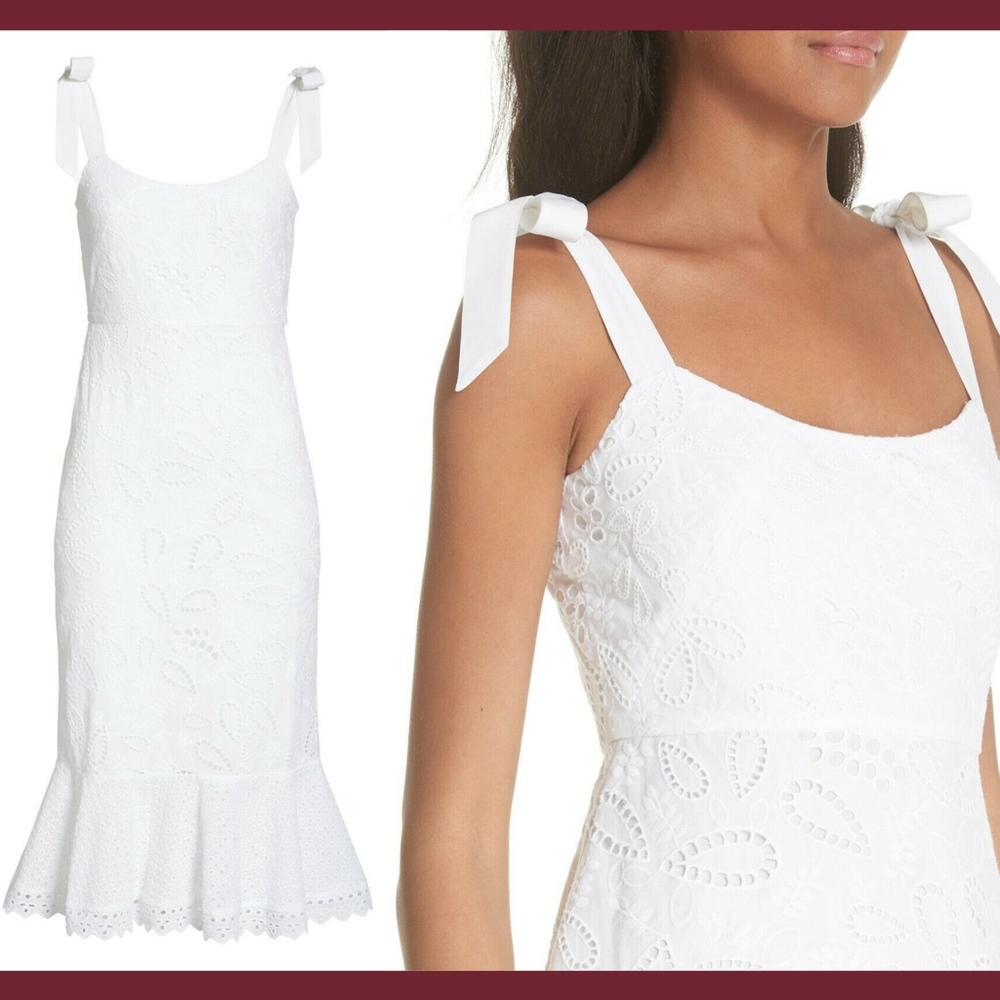 NWT SALONI Rosie Eyelet Broiderie Dress in‎ French White [ 12 US ] - Picture 2 of 8